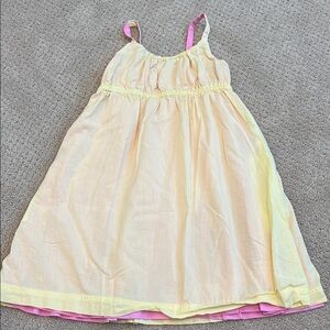 Yellow and Pink Sleeveless Dress